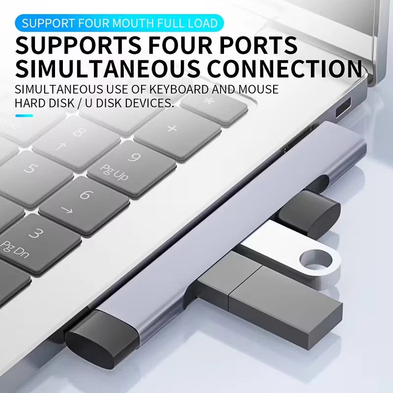 2pcs USB C to USB Hub 4 Ports, Multiport Adapter, USB 3.0 Port Type C Docking US