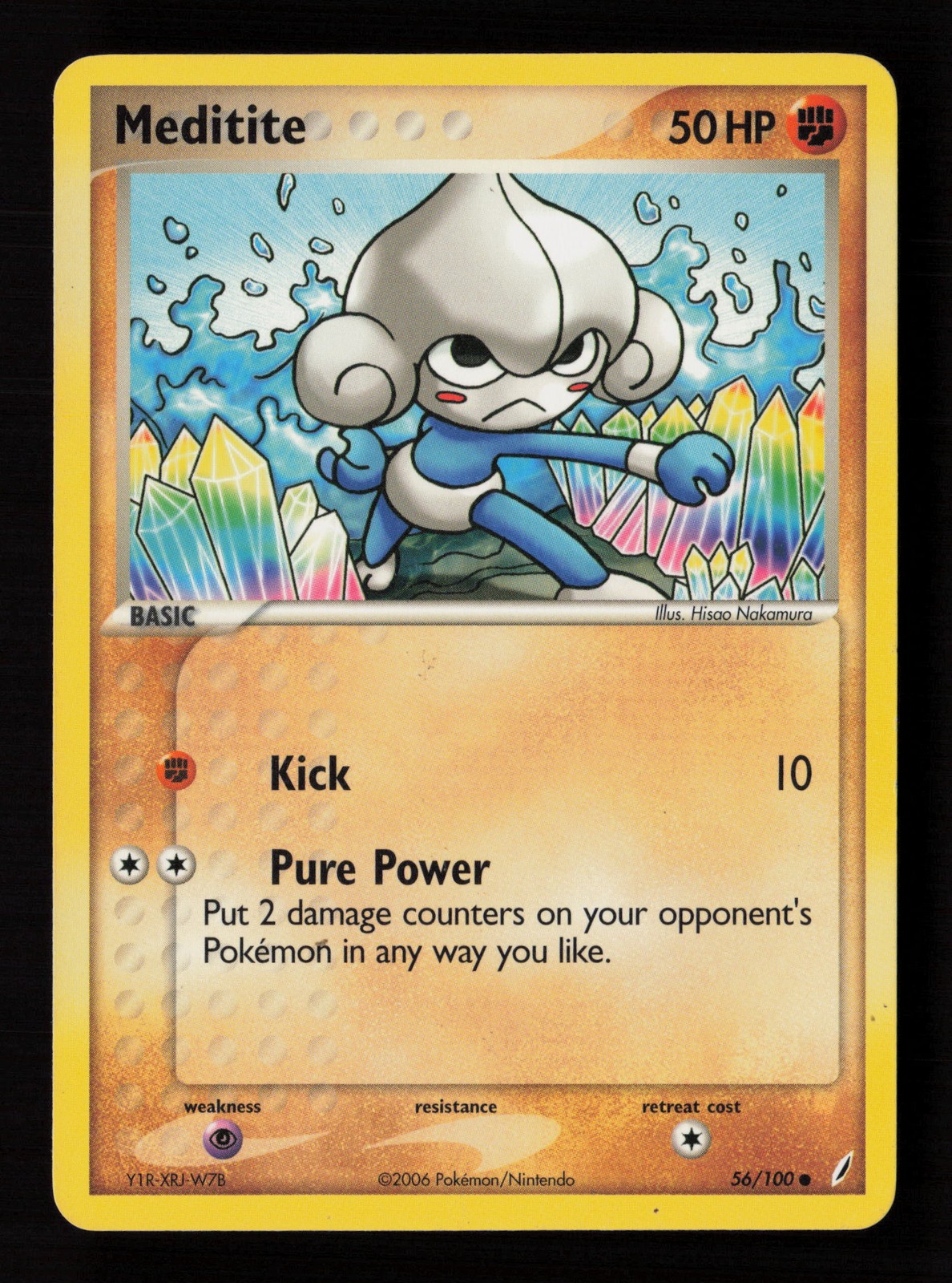 Meditite 56/100 Crystal Guardians Pokemon Card -