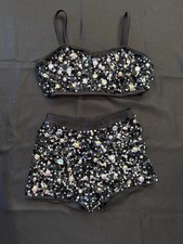 Glamour, Black, 2 Piece, Stoned Dance Costume, Size Medium, Only worn once.