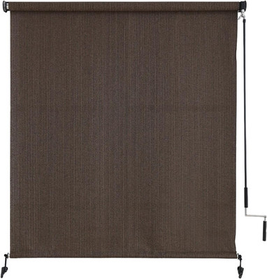 Cordless Outdoor Roller Shades for Patio, Mocha, 96''Wx72''H