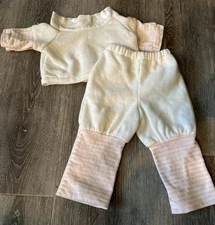 Vtg 1980s Cabbage Patch Kids Doll Pink & White Stripped Joggers AA35 CPK