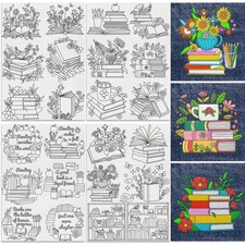 DOODLREAM 24 pezzi libri fiori solubili in acqua stabilizzatori per cucito a m