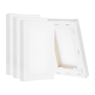 Stretched Canvas, 14 Pcs 8'' x 6'' Rectangle Canvas for Painting, White