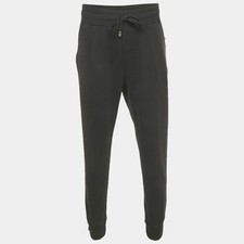 Dolce Gabbana Black Cotton Logo Plaque Joggers 4XL