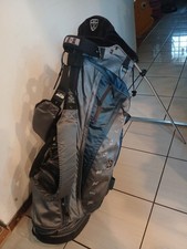 NIKE GOLF STAND CARRY BAG GRAY/BLUE /BLK IZZO DUAL STRAP- 5 DIVIDER RAIN HOOD