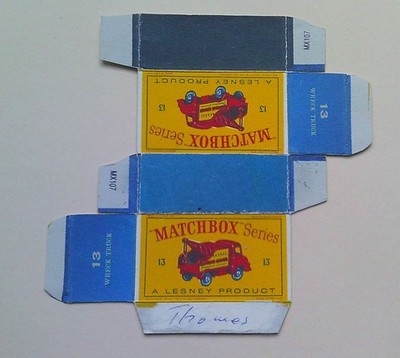 Vorlagen für Repro Box Matchbox 1-75 Nr. 13 Thames Wreck Truck