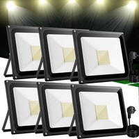6X 100W 10000Lm Led Fluter AußEn Strahler Flutlicht Scheinwerfer Warmweiß Lampe