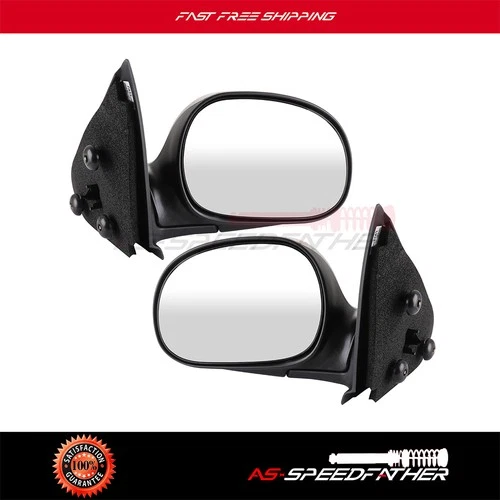 Power Manual Fold Black For 1997-2004 Ford F-150 Left+Right Side View Mirrors