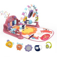 dearlomum Baby Play Mat Gym, Funny Play Piano Tummy Time Activity Mat with 5 ...