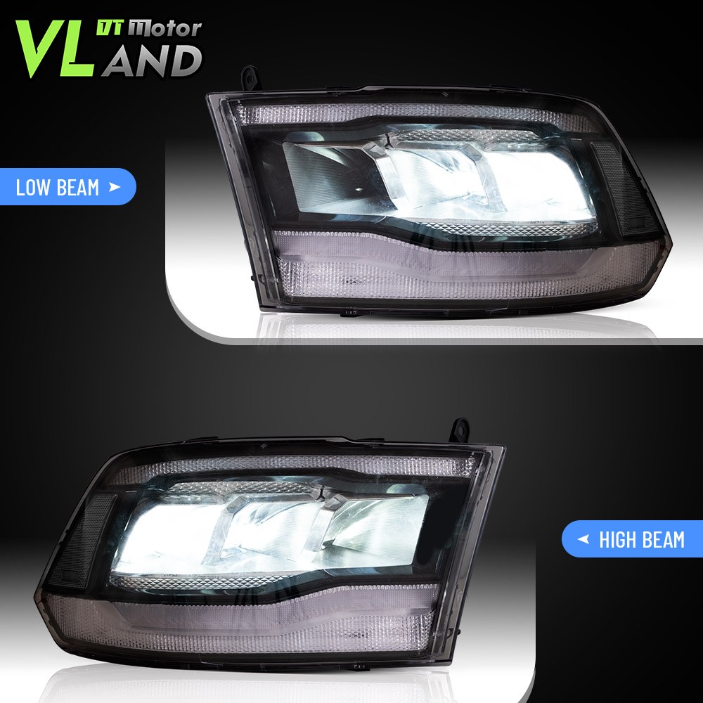 FULL LED Headlight For 2009-2018 Dodge Ram 1500 2500 3500 Pickup Truck Animation