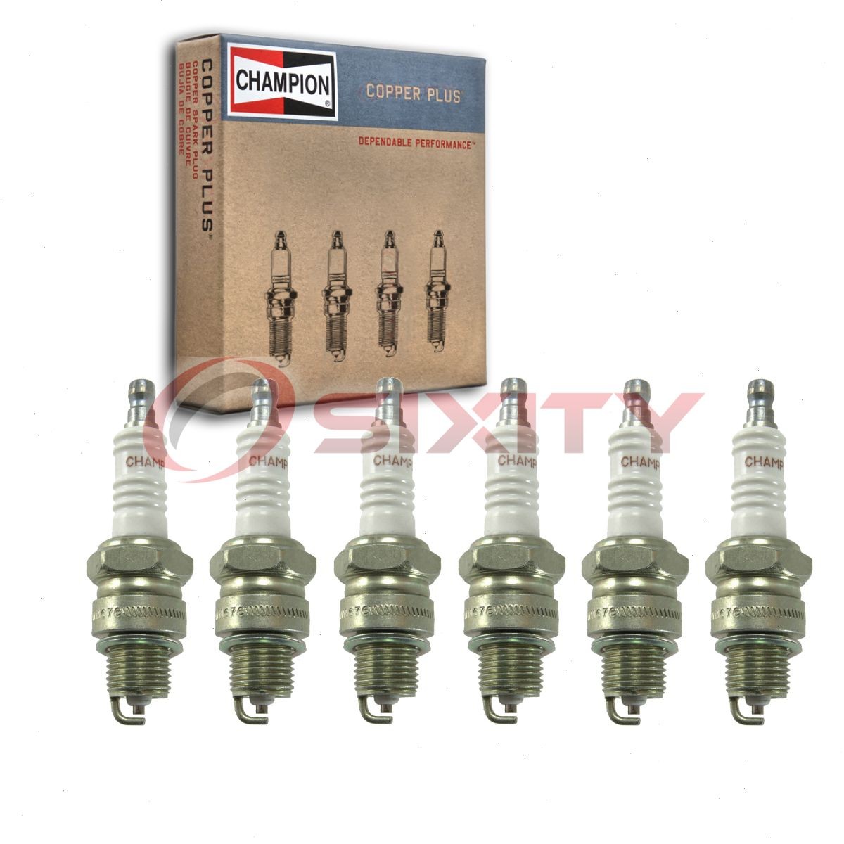 6 pc Champion Copper Plus Spark Plugs for 1962-1967 Jeep Gladiator 3.8L L6 rw