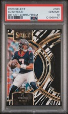 2023 PANINI SELECT #183 CJ STROUD DIE-CUT ZEBRA PRIZM RC TEXANS PSA 10
