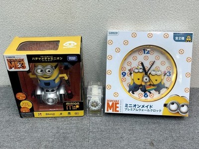 Minions Sing & Dance 3-Piece Set Wall Clock, Turbo Dave Watch, Unopened