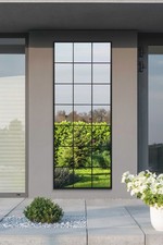 Extra Large Black Window Garden Wall Mirror 79" X 31" 200 x 80cm MirrorOutlet
