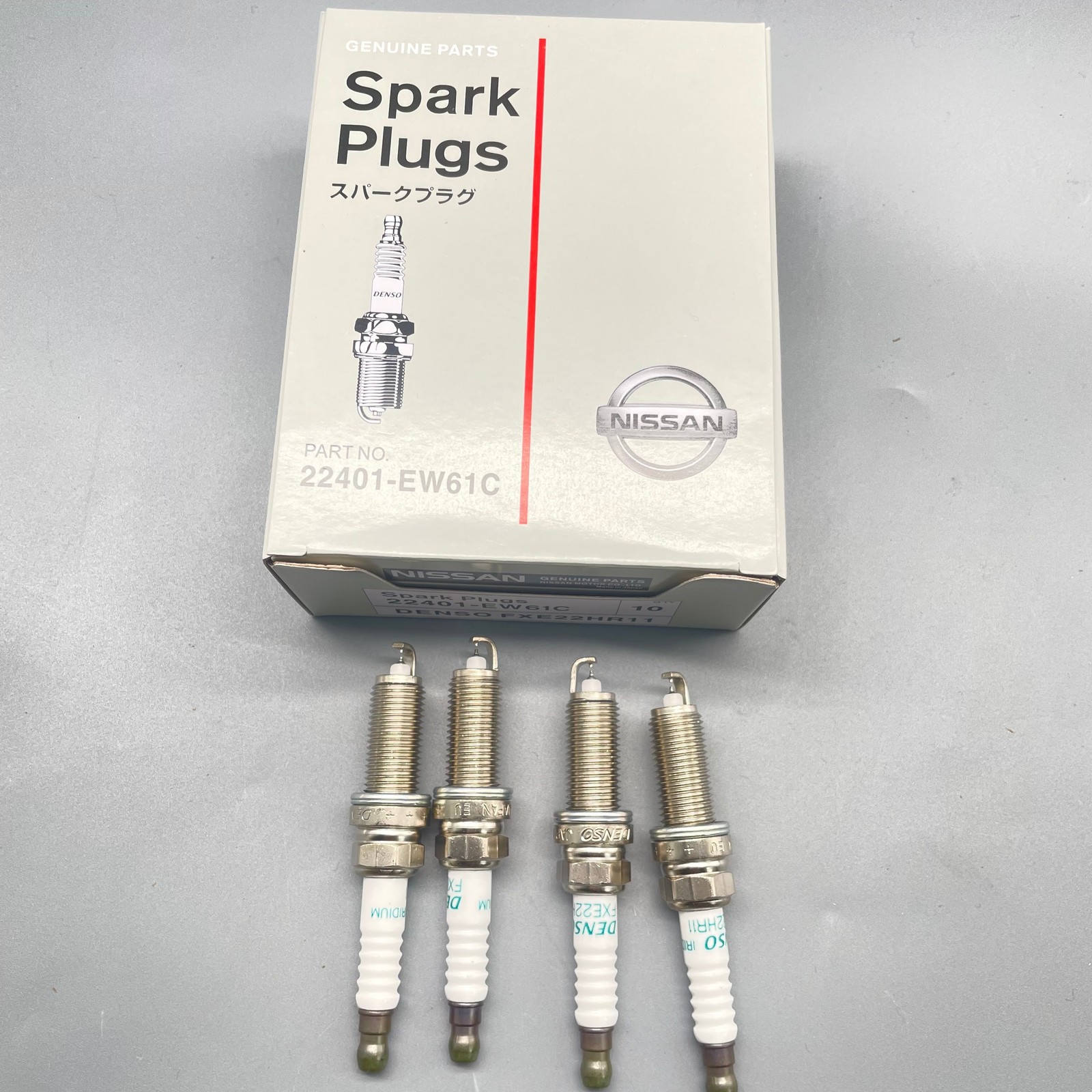 NEW OEM 22401-EW61C NISSAN IRIDIUM SPARK PLUG BY DENSO - SET OF 4