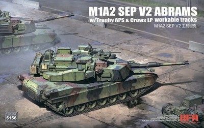 Rye Field Model 5156 1:35 M1A2 SEP V2 Abrams w/Trophy APS& Crows LP& work tracks