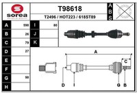 EAI Antriebswelle Vorne Rechts FüR Honda Civic Viii Hatchback FN FK FD FA T98618