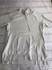 Tek Gear Sweatshirt Womens Large Gray 1/4 Zip Mock Neck Fleece Pullover Pocket