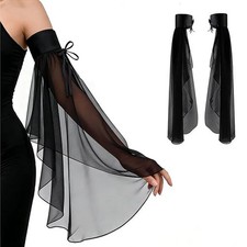 1Pair Thin Women Long Tulle Bell Sleeves Stylish Decorative Accessories