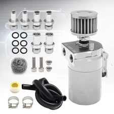 Oil Catch Can Kit Reservoir Baffled Tank with Breather Filter Universal Aluminum