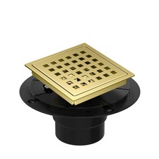 4 Inch Square Shower Floor Drain, Shower Drain Kit with Flange, Square Shower...