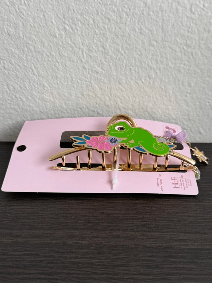 Disney Tangled Pascal Floral Metal Claw Hair Clip with Charms - Image 3 of 3