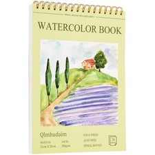 Watercolor Paper Pad 8x11 Inch 26 Sheets 140lb 300g Spiral Bound Mixed