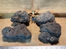 SPECIAL OFFER! 4 Large, Black Lava Rocks – For Aquariums Succulents & More