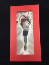 Glass Christmas Dog Wine Bottle Stopper LSArts - NEW in Box