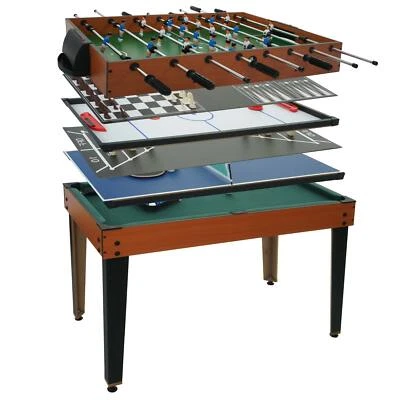 HEUTE-WOHNEN Tischkicker HWC-M33, Tischfußball Billard Hockey 7in1 Multiplayer, 80x123x101cm