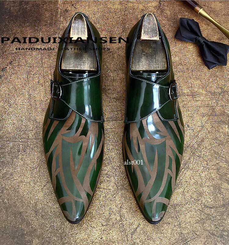 SAOLA Scarpe da uomo a punta vera pelle fibbia eleganti formali festa British Western nuove