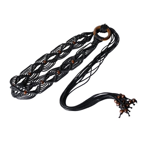 Bohemian Handmade Braided Waist Rope for Women Beads Decors Shirt Dress Belt - Picture 12 of 13