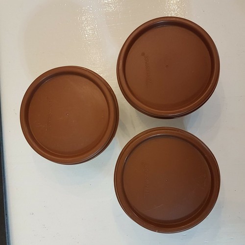 Tupperware Modular Mates Set 7 Unzen Behälter 1607 Snackgröße Tassen 1605 brauner Deckel - Bild 3 von 3