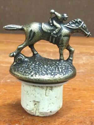 Blanton s Bourbon Whiskey Cork Bottle Stopper w/Race Horse & Jockey Letter 'O'