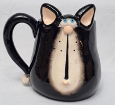 Alley Katz Black White Cat Ceramic Coffee Mug Doug Harris 14 oz Funny Animals