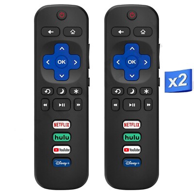 (Pack of 2) Replacement Remote Control Only for Roku TV(Not for Roku Stick/Box)
