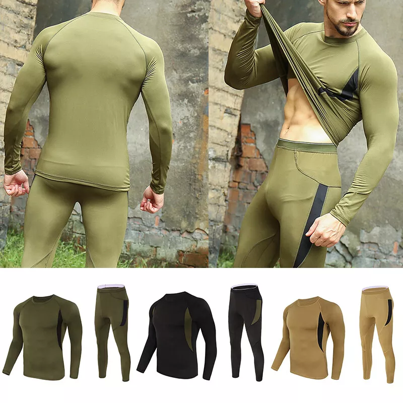 Autumn/Winter Men Merino Wool Long Sleeve Thermal Top+Long Johns Pants  Underwear