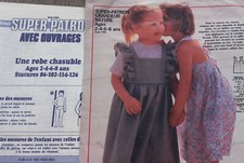 PATRON ROBE TABLIER  taille  2 4 6 8 ans patronage couture PRIMA