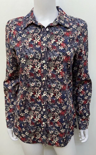 SPORTSCRAFT Liberty [Size 10] Navy floral cotton  shirt  (A465) - Picture 1 of 5