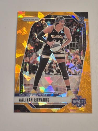 Aaliyah Edwards 2024 Panini Prizm WNBA Ice Orange Prizms Rookie #70 Mystics