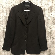 Linda Allard Ellen Tracy Womens Size 8P Petite Blazer Jacket Brown Business