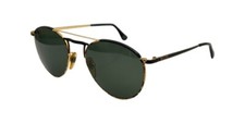 Vintage Police Eastern States 2023 Black Gold Oval Sunglasses Italy W NEW LENSES