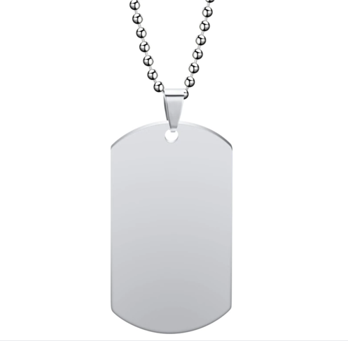 Collier en Acier Homme Femme Plaque Militaire Gravure Personnalisé - Picture 1 of 1