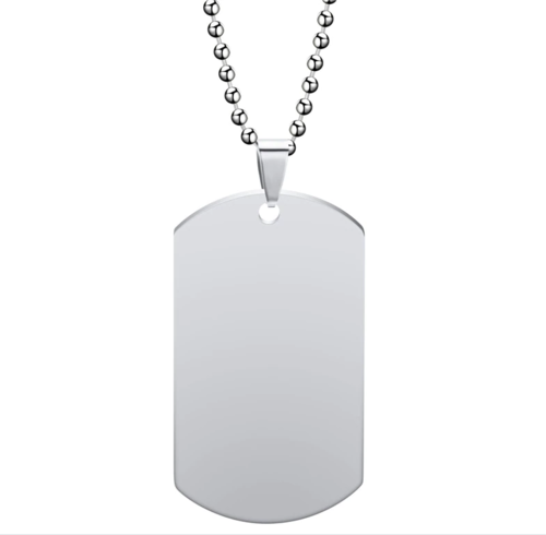 Men's Women Military Plate Custom Engraving Steel Necklace - Picture 1 of 1