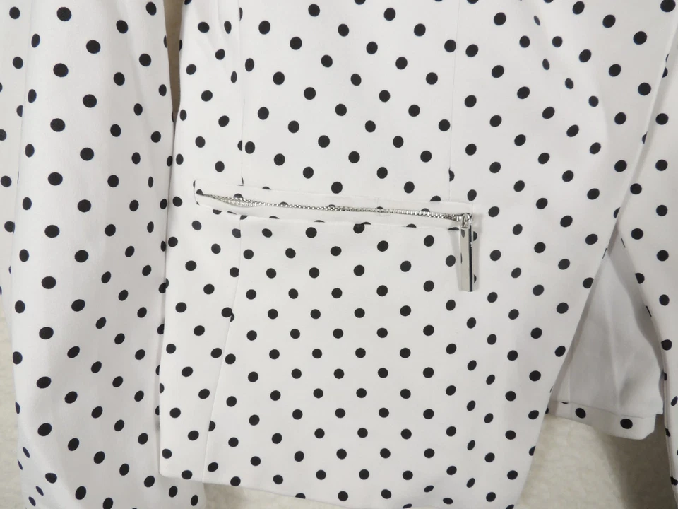 Carmen Marc Valvo Womens 10 Polka Dot Cutaway Blazer Career No Buttons Lined — 第 2/4 张图片