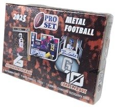 2025 Leaf Pro Set Metal Football Factory Sealed Hobby Box 6 Autographs Per Box