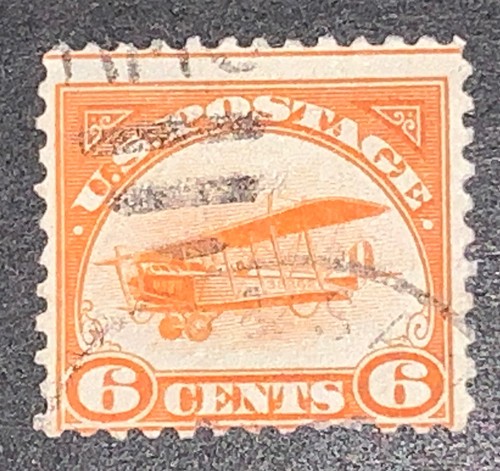 Travelstamps: 1918 US Stamps Scott #C1 Airmail Used Curtiss Jenny Fancy Cancel - Picture 5 of 5