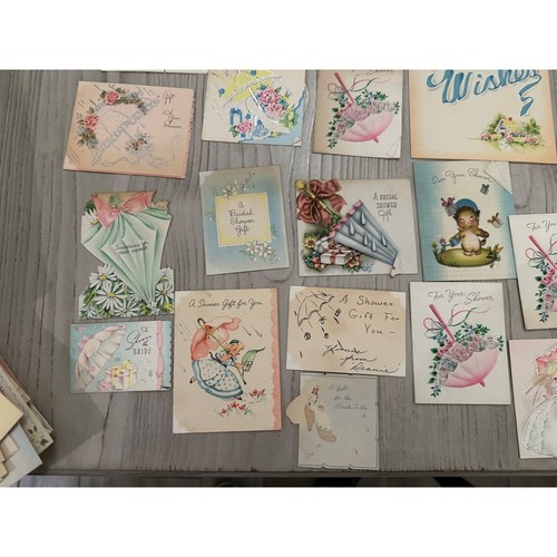 Tarjetas de baby shower surtidas vintage recetas y juegos escritos a mano - Imagen 8 de 13