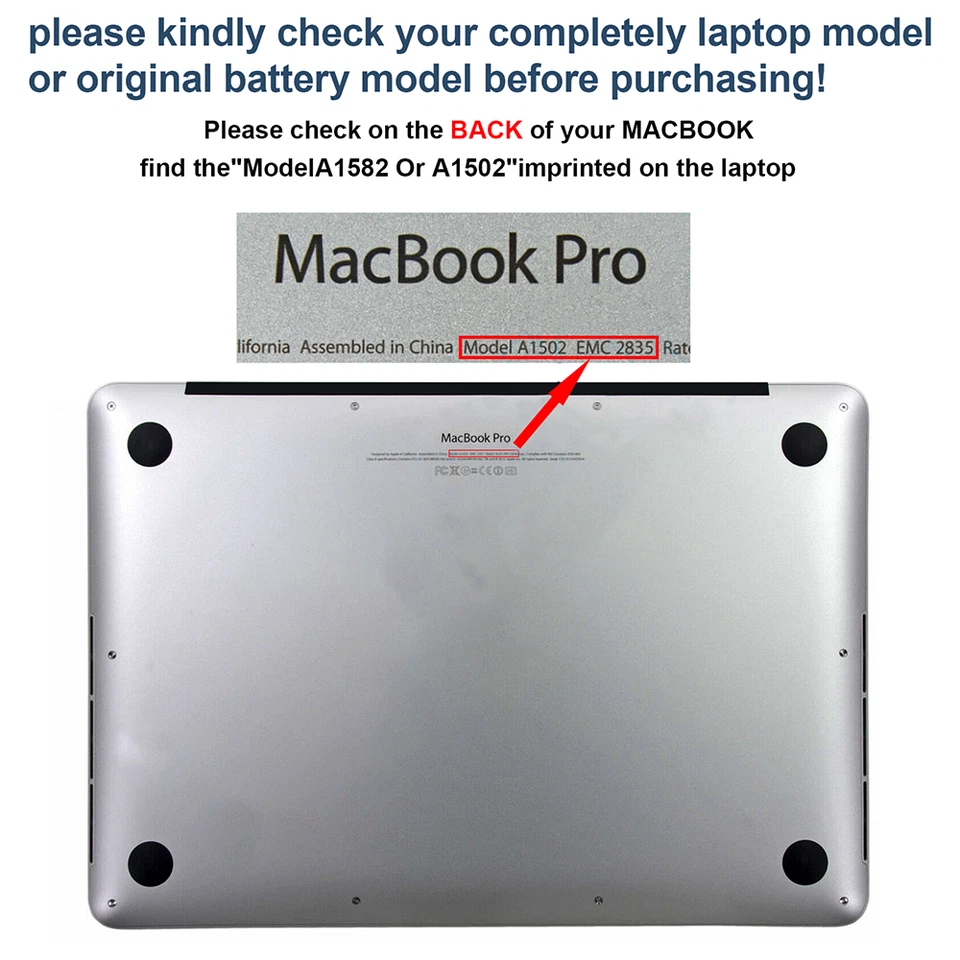 LOTE A1582 Batería Para MacBook Pro 13" Retina Principios 2015 Mediados 2014 Finales 2013 A1502 Foto 4 de 4