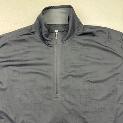 Nike Tiger Woods Platinum Mens Black Golf Jacket Large 1/2 Zip